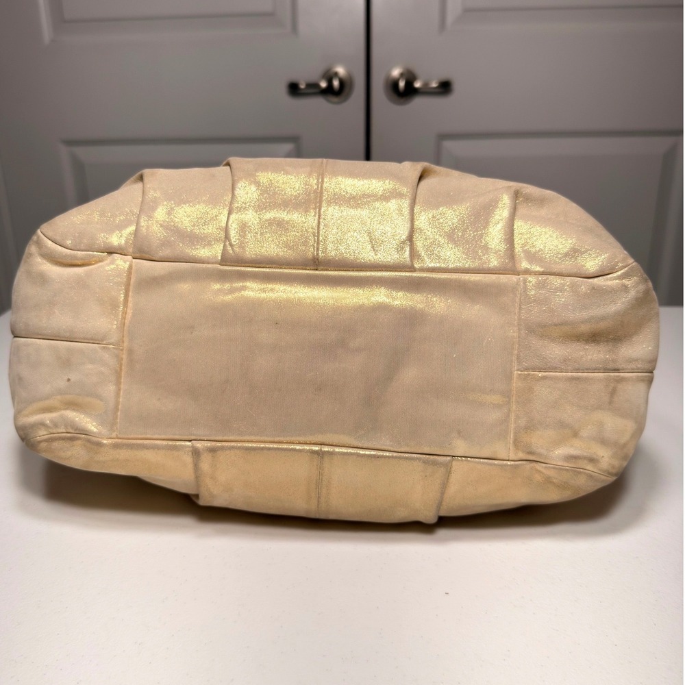 Coach Madison Metallic Leather Maggie Hobo Bag Champagne Gold 19700 Medium - Picture 9 of 16